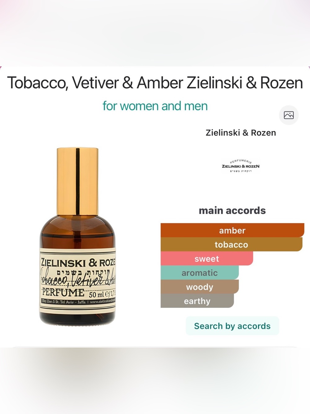 Zielinski & Rozen Amber Bottle Perfume